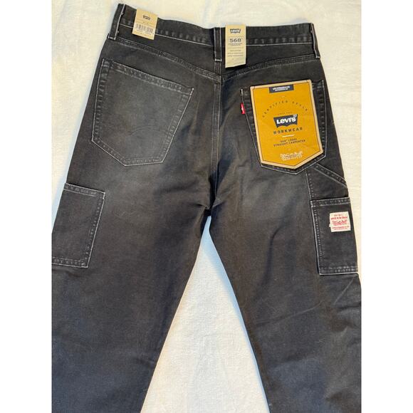Levis Mens Black Utility Jeans Carpenter Straight Loose 568 Sz 29 x 30 NWT - Picture 4 of 10